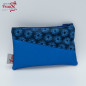 Preview: Mini-Geldbörse blau metallic Blumen