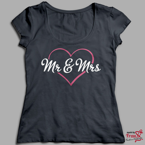 Mr & Mrs - Herz 2-farbig *Bügelbild