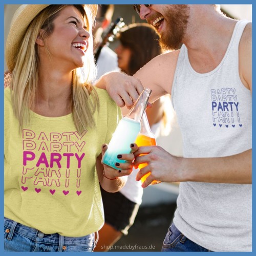 Plottermotiv Party Echo Herzen Shirt