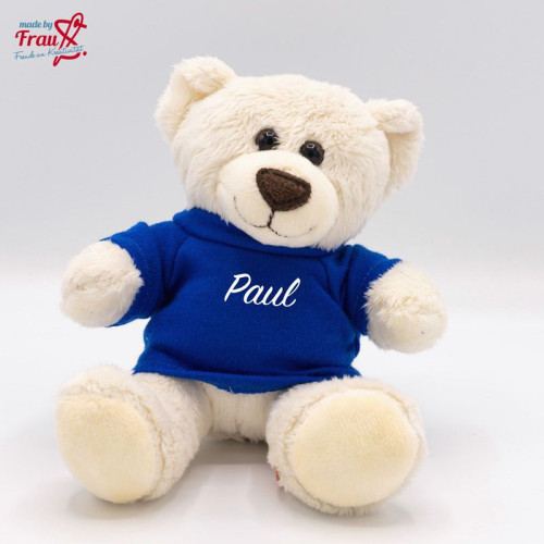 Teddybär mit blauen Shirt - Name