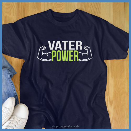 Bügelbild Vater Power - weiß hellgrün