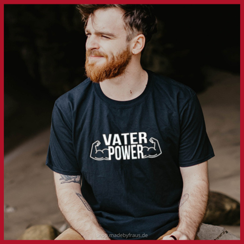 Bügelbild Vater Power - weiß - Vatertag