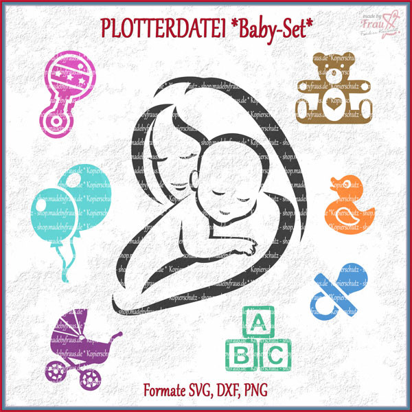 Baby-Set, Plotterdatei 8 Motive für Mutterpass und U-Heft