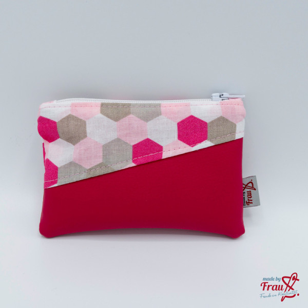 Mini-Geldbörse pink - pastell Hexagon
