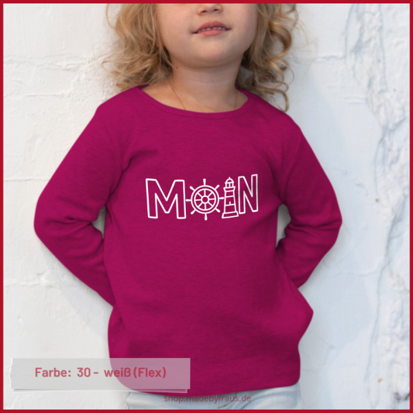 Bügelbild Moin - weiß