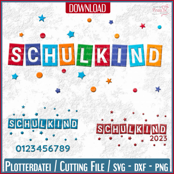 Plotterdatei Schulkind Konfetti