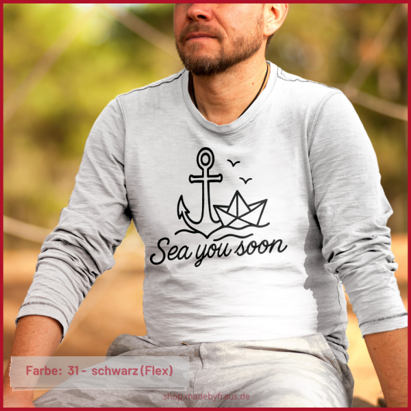 Bügelbild sea you soon - schwarz